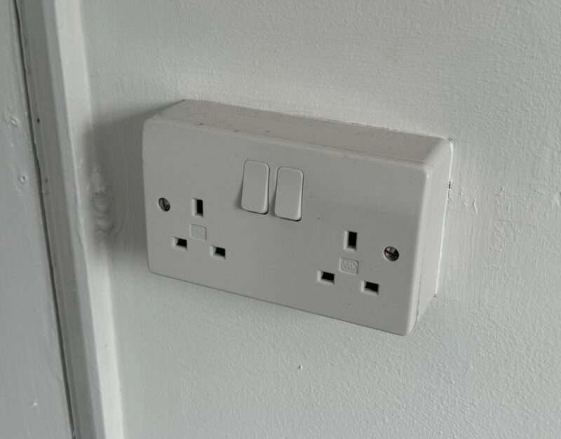 double socket in Canterbury home with white finish smooth fit