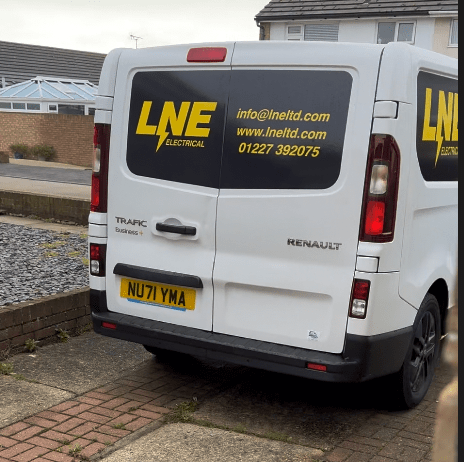 electrical van completing electrical work in thanet